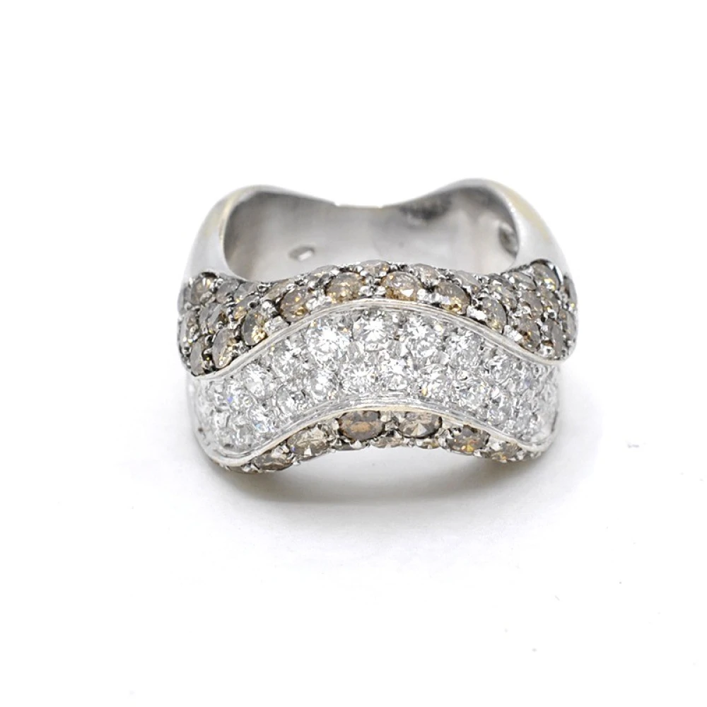 Anillo En Oro 18K Y Brillantes (Champagne Y Blancos) Anillo En Oro 18K Y Brillantes (Champagne Y Blancos)