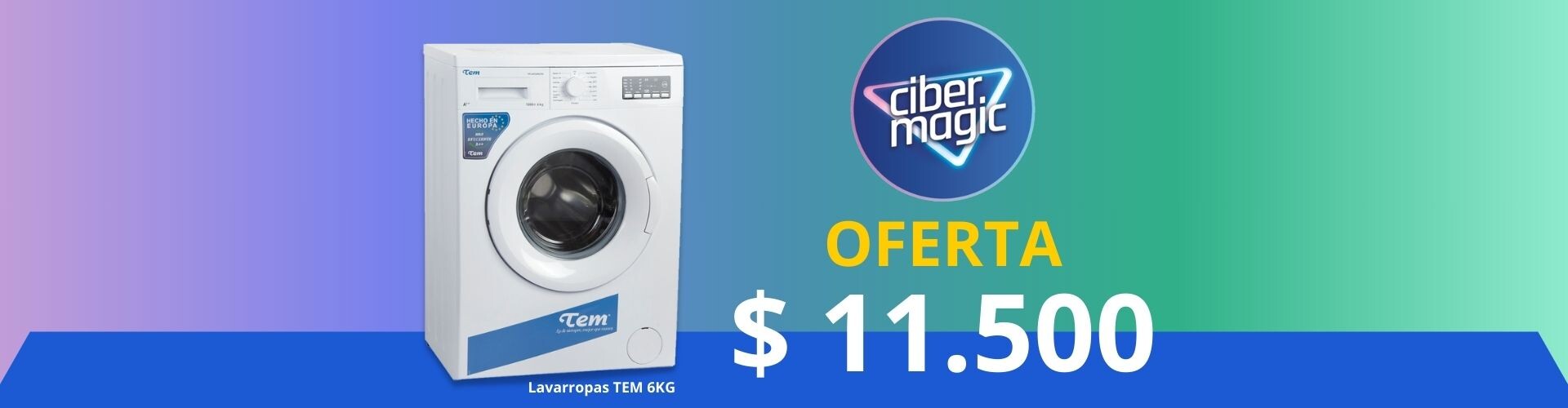 Lavarropas TEM 6KG CIBER MAGIC