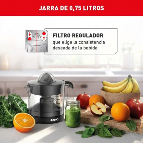 Exprimidor Arno Citrus Press | Capacidad de 0,75Lts. | Automática | Color negro. Exprimidor Arno Citrus Press | Capacidad de 0,75Lts. | Automática | Color negro.