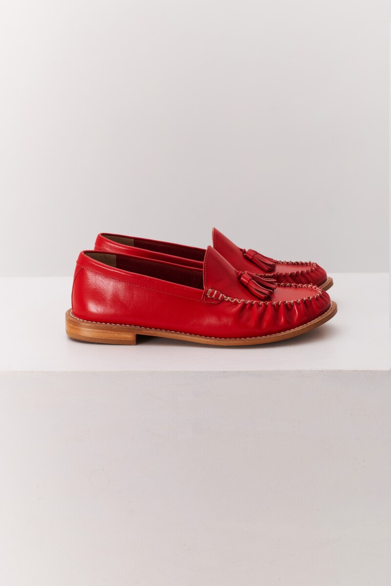 MOCASIN FLECOS ROJO