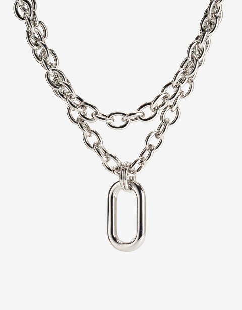 Collares Cortos Metal Collar Corto Layer Cadena - Plateado Rodio