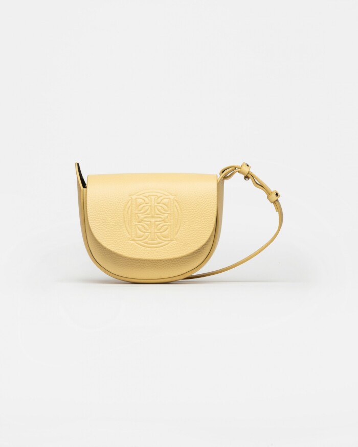 Mini bag Aura en cuero graneado Vainilla