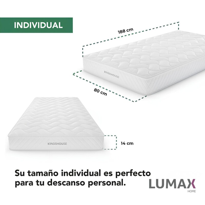 Colchón 1 plaza En Caja Lumax 188x80x14 Cm Colchón 1 plaza En Caja Lumax 188x80x14 Cm
