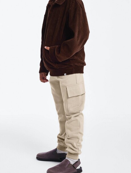 PANTALONES DEPORTIVOS CON CINTURA ELÁSTICA BEIGE