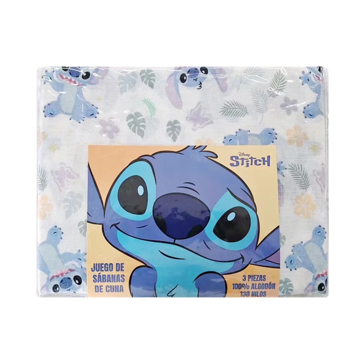 Juego Sábanas para Cuna 130 Hilos 100% Algodón - Stitch 