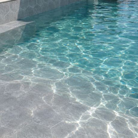 Cerámica Hexagonal Gris 22.80X22.80 Cm Pared Piscina GAMAS DE GRIS