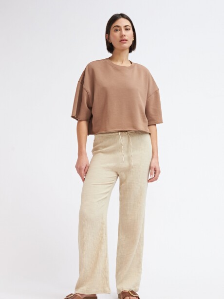 PANTALÓN TRAMA BEIGE