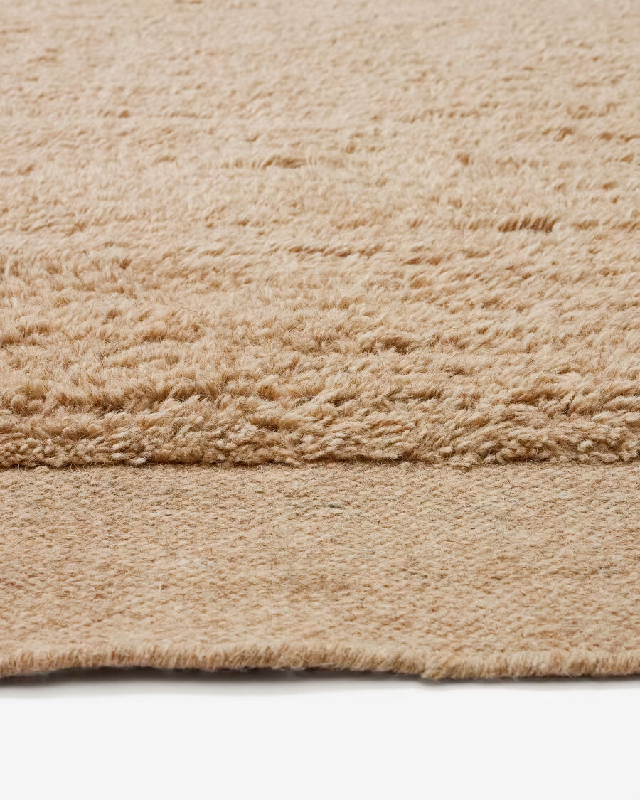 Alfombra Marely de lana beige 160 x 230 cm