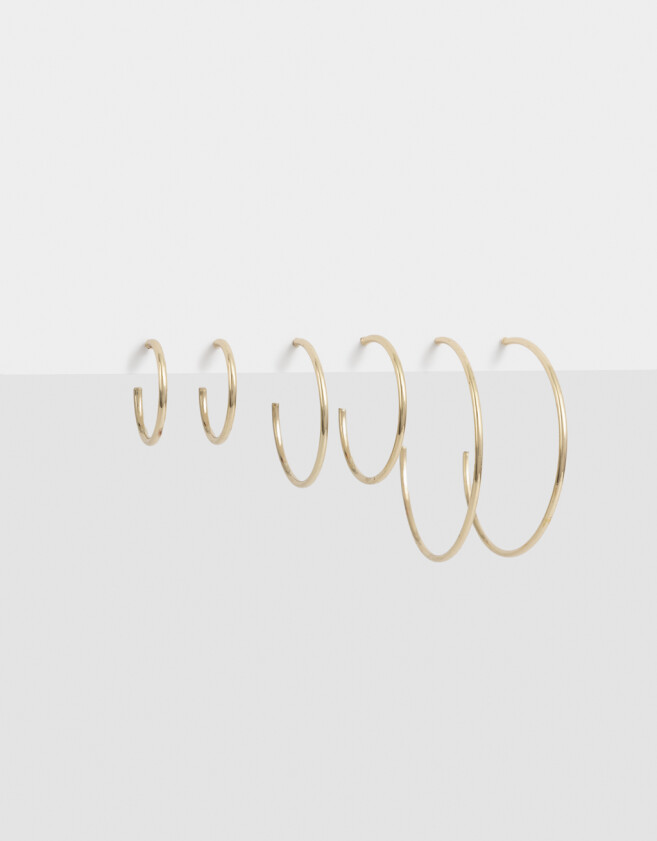 Aros Argollas Set De metal Set De Argollas De Metal - Dorado
