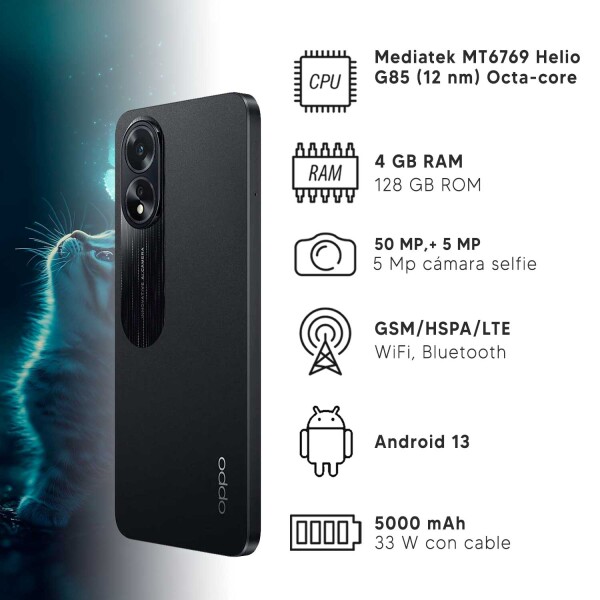 Celular Oppo A38 4g 4/128 Gb NEGRO