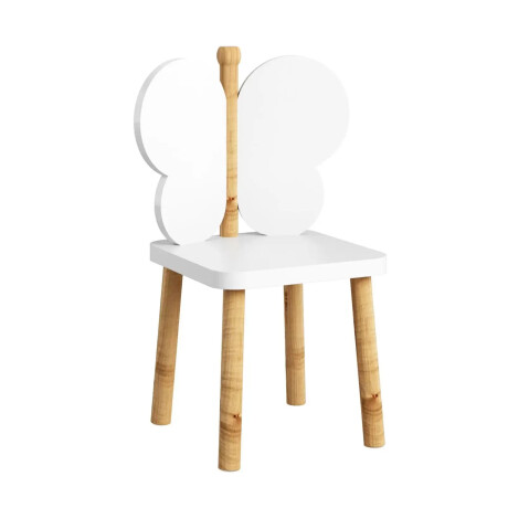 SILLA MDF-Y-MADERA BLANCO MARIPOSA