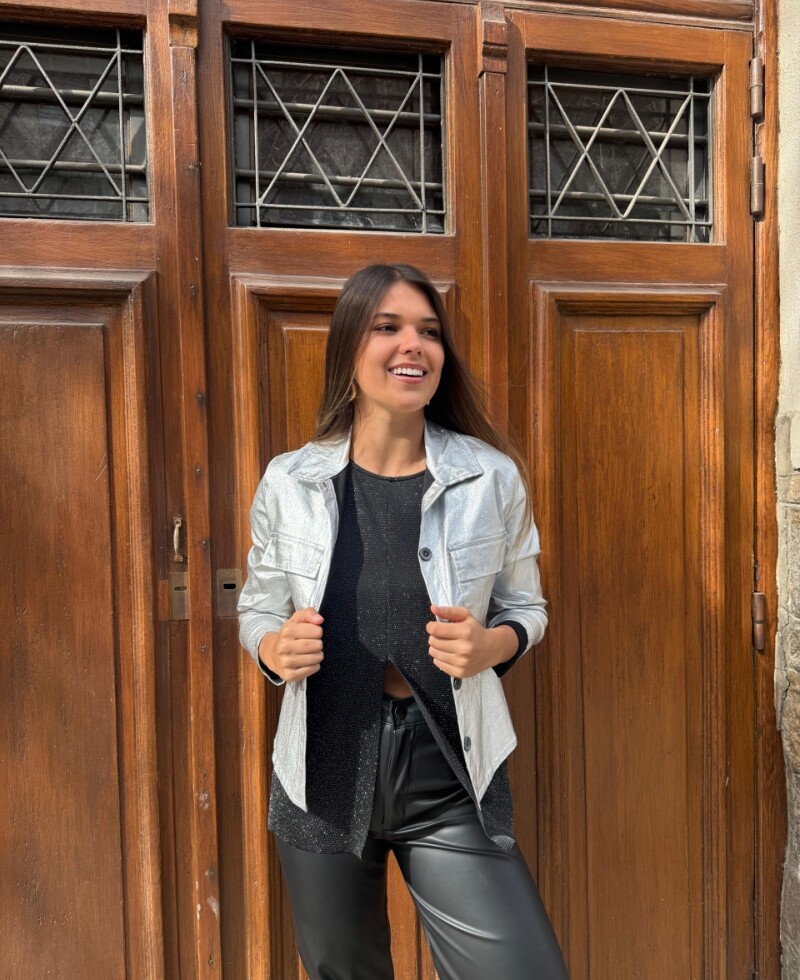 Chaqueta metalizada Plata
