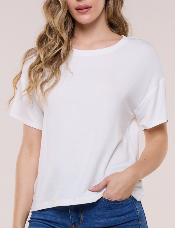 Remera Boxy Hombro Caido BLANCO