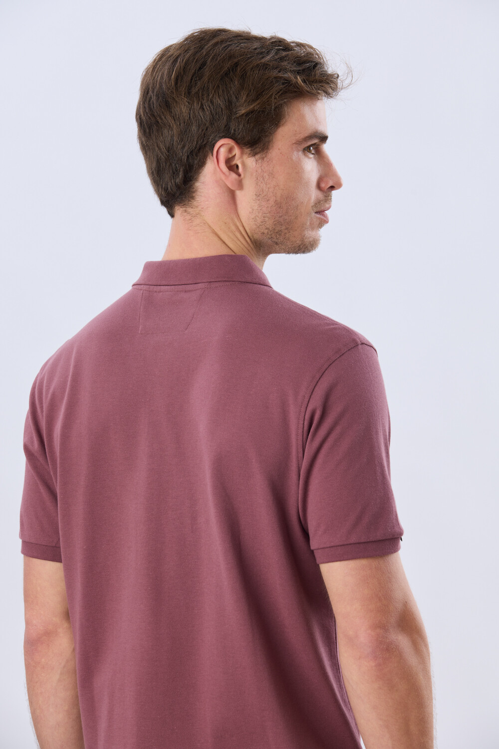 REMERA POLO LISA PIQUÉ Bordo