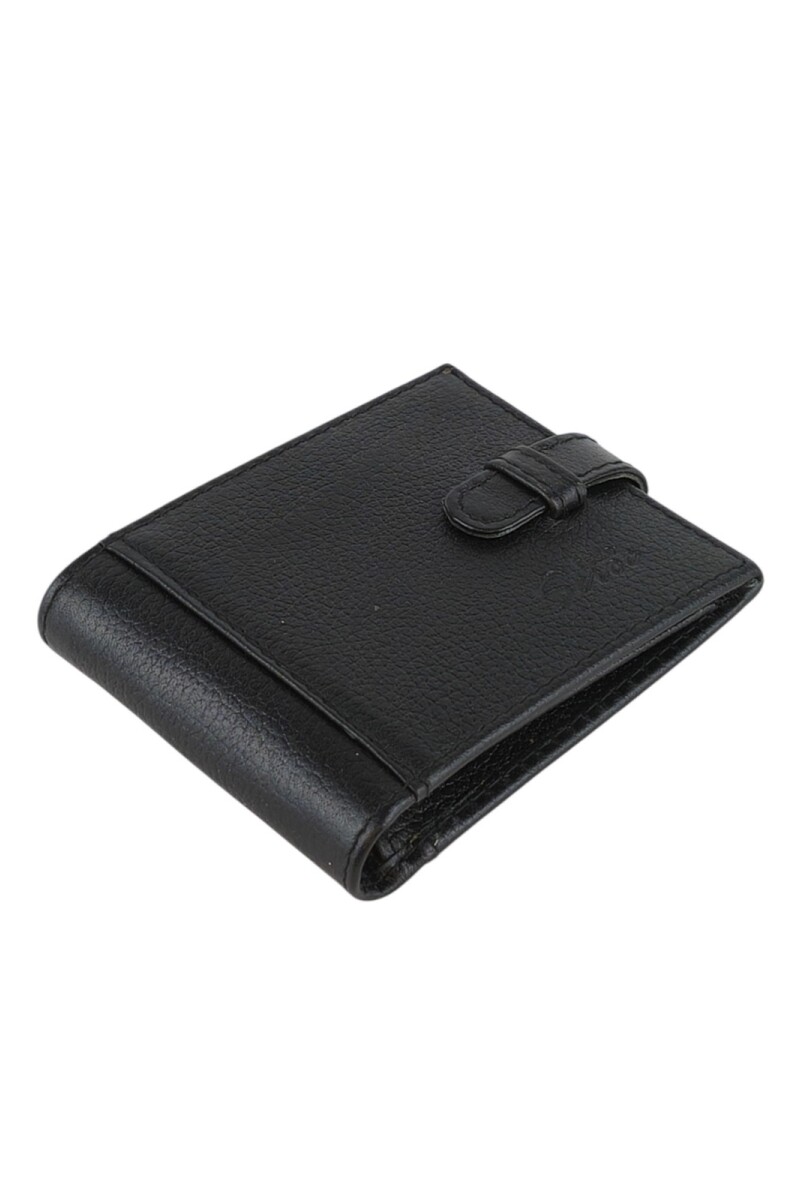 Billetera c/tapa lomo, lengüeta y volante Negro