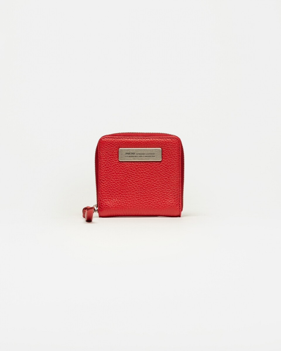 Billetera New Mia en cuero graneado - Rojo 