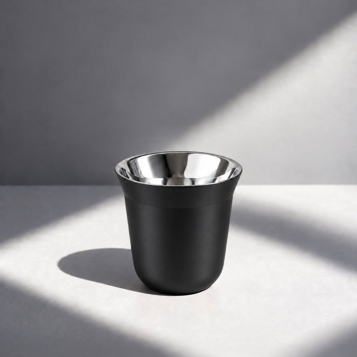 Taza de Café de Acero Inoxidable Estilo Nespresso – Negro 80 ml 