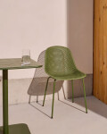 Silla de exterior Quinby con patas de acero verde Silla de exterior Quinby con patas de acero verde