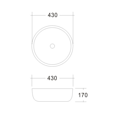 BACHA DE APOYO 43x17 COLOR BLANCO BRILLO BLANCO