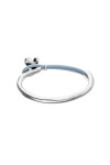 PULSERA DE CUERO AZUL SEMIRÍGIDA BAÑADA EN PLATA DE LEY CON MARIPOSA Pulsera
