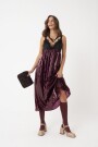 VESTIDO LARGO DE LENTEJUELA Bordo