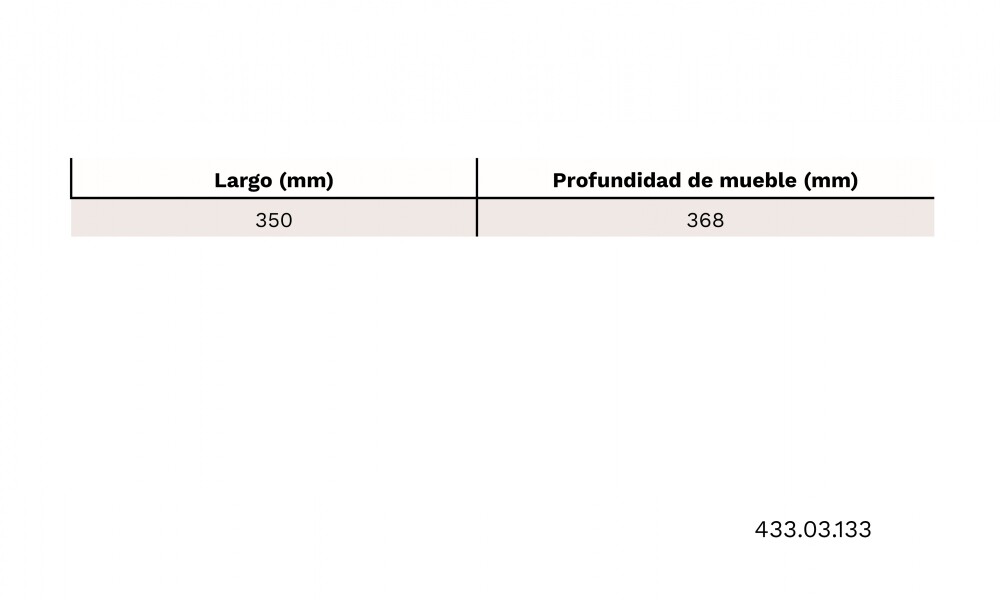 Guia oculta UFA para cajón PUSH 433.03.5 350