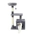 Rascador Torre 3 Niveles Felpa Y Sisal Para Gato Con Cama Color Variante Gris Oscuro