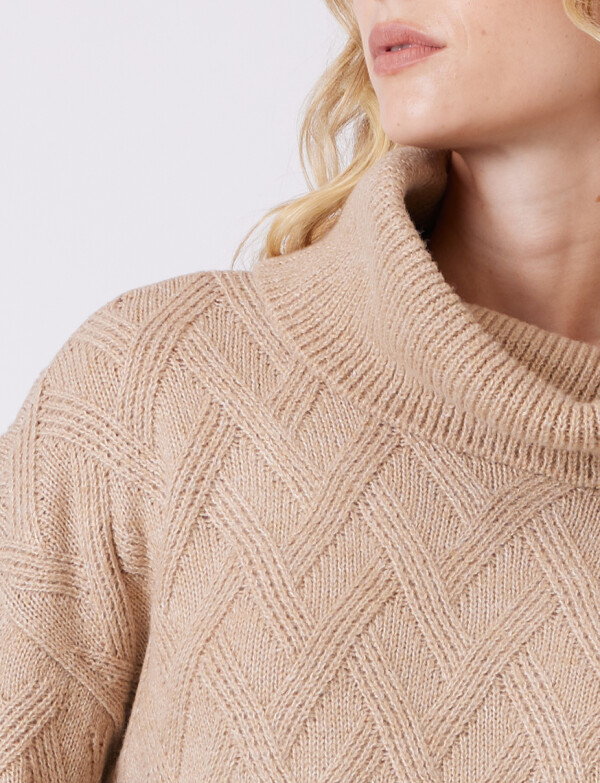 Buzo Cuello Volcado BEIGE