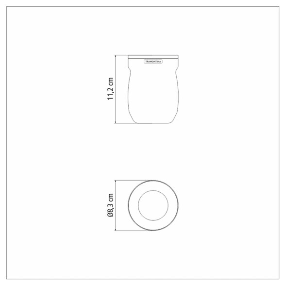 Mate azul en acero inoxidable 240ml -TRAMONTINA TF1488