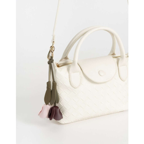 Cartera City Trenzada Blanco Crudo