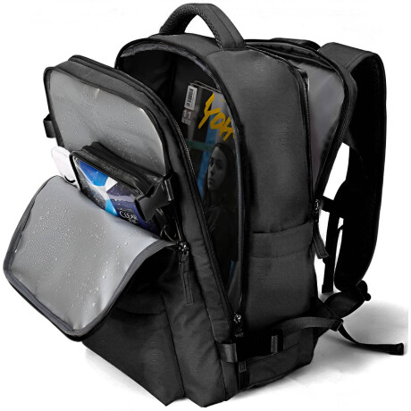 Mochila Viaje Carry On Impermeable Laptop Ejecutiva Negro