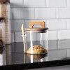 Contenedor de vidrio tapa y cuchara 700ml Contenedor de vidrio tapa y cuchara 700ml