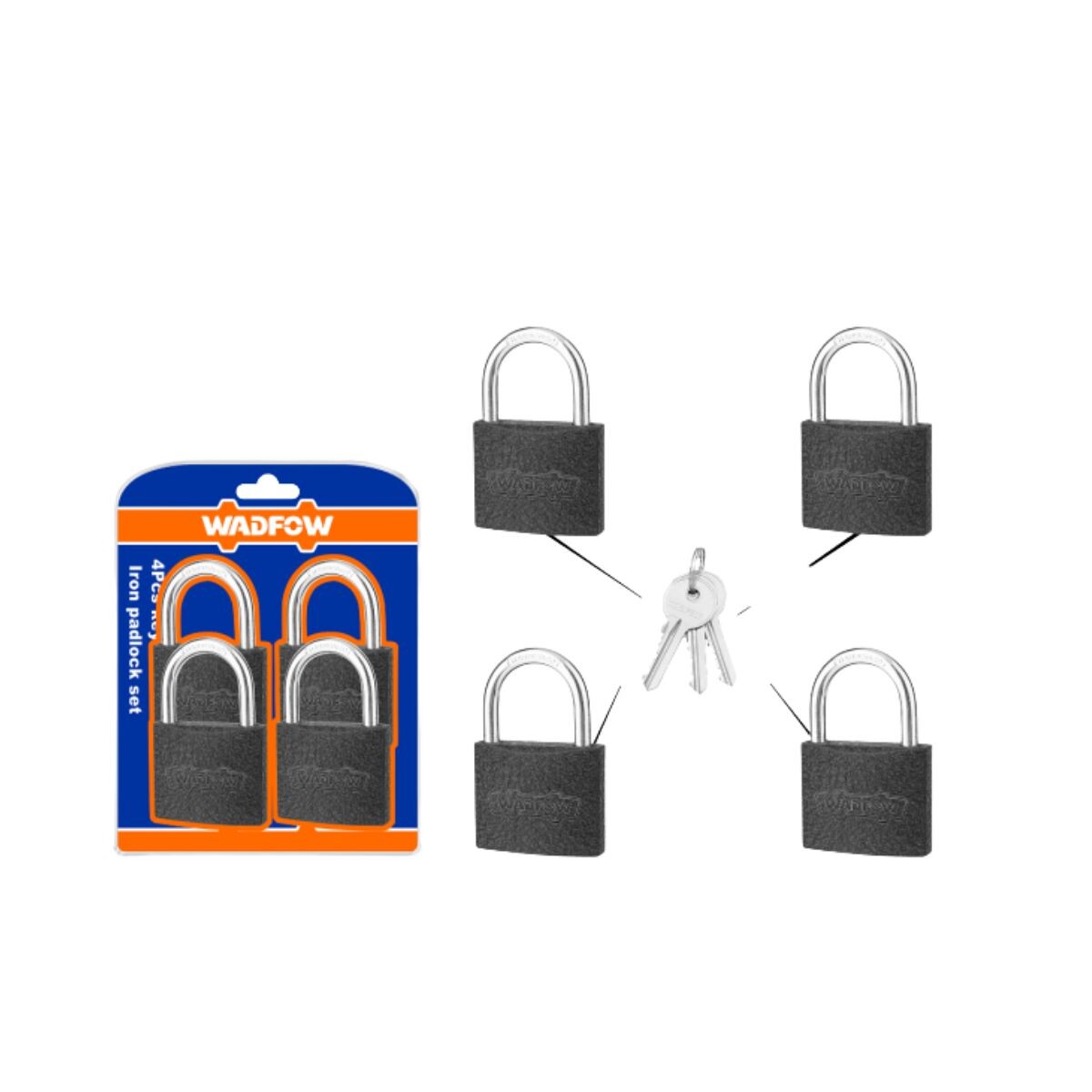SET 4 CANDADOS MISMA LLAVE WADFOW Set 4 Candados Misma Llave Wadfow