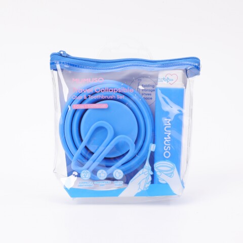 JUEGO PORTÁTIL DE CEPILLOS DE VIAJE PLEGABLE PARA DIENTES (AZUL) JUEGO PORTÁTIL DE CEPILLOS DE VIAJE PLEGABLE PARA DIENTES (AZUL)