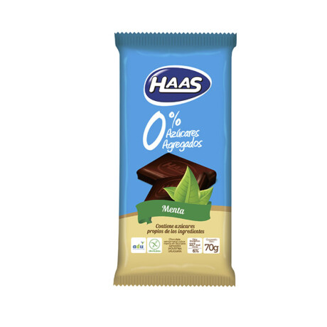 Chocolate HASS 0% Azúcar Tableta 70Grs Menta