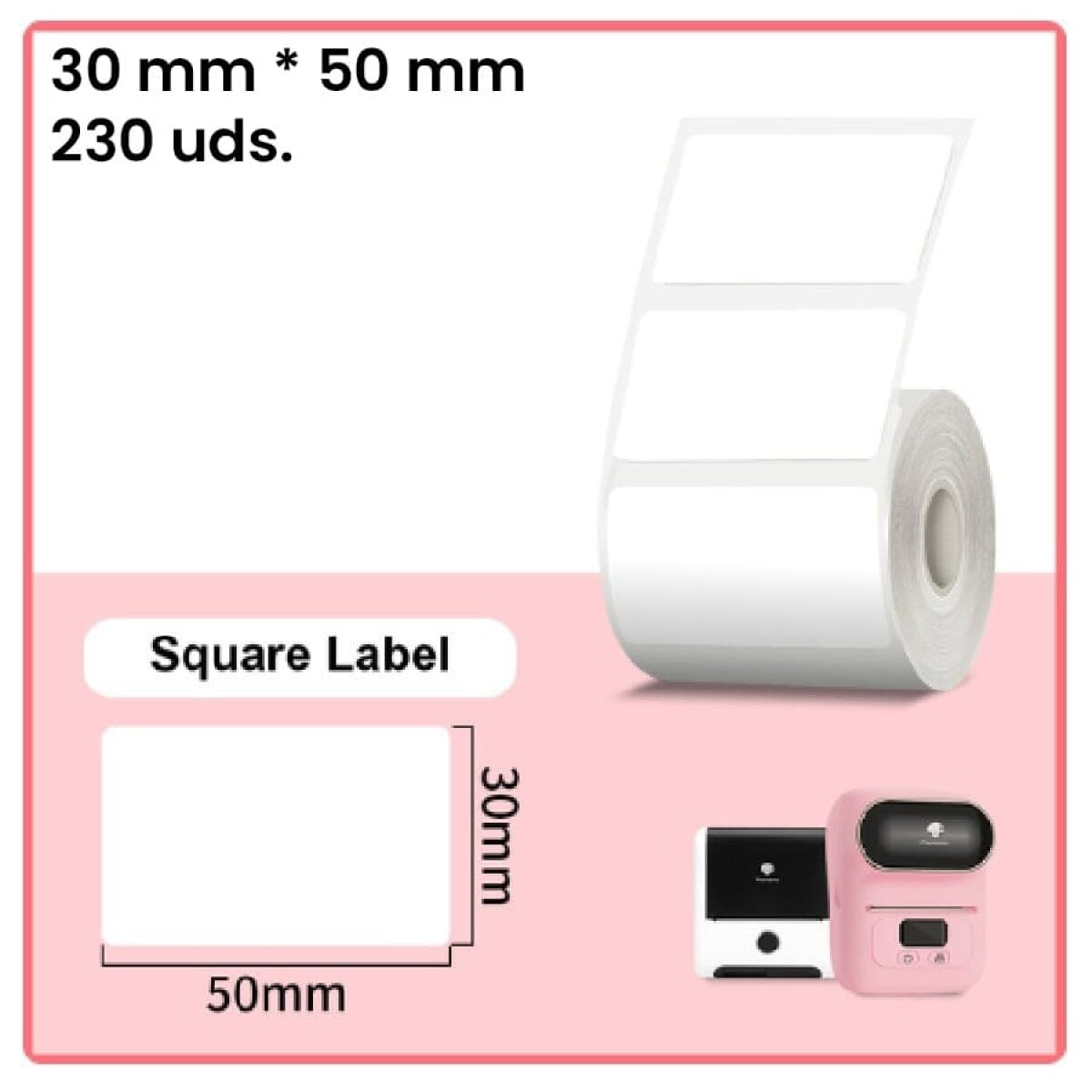 Etiqueta 30mm*50mm blanca impresora M110 230 uds. 