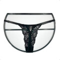 Tanga Colaless Ajustable De Encaje Negro