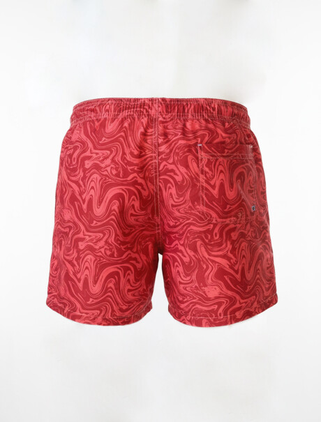 Short de baño estampado rojo