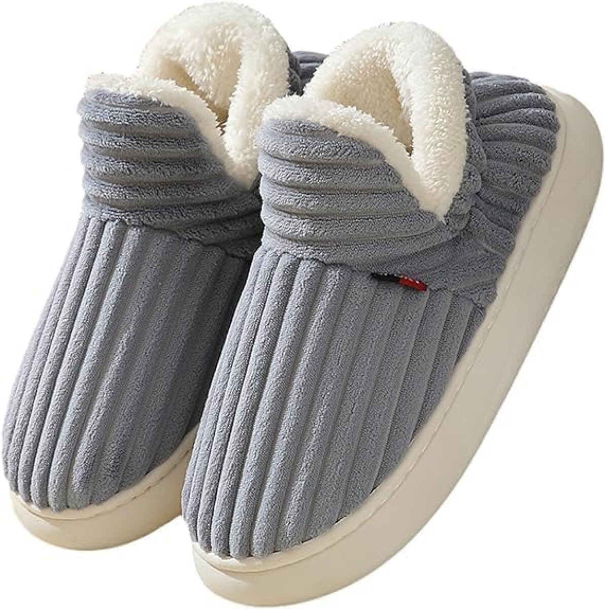 Pantufla de Felpa Super Abrigadas Antideslizante Unisex - Gris 