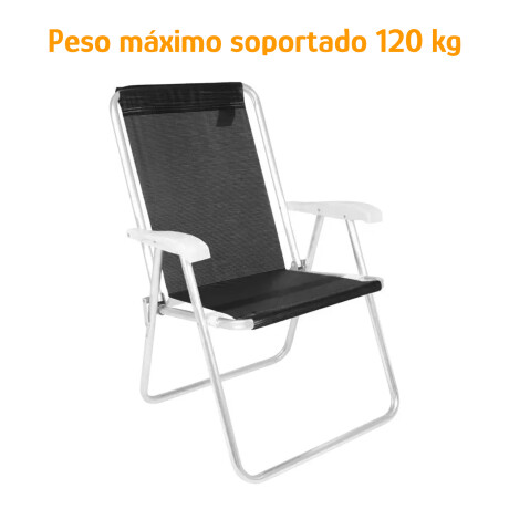 Reposera Silla Alta Plegable en Aluminio Conforto Sannet Mor Negro