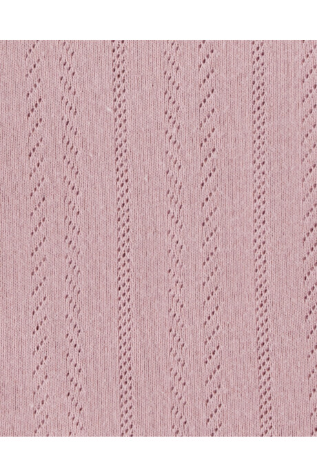 Body de algodón calado, manga larga, rosado Body de algodón calado, manga larga, rosado