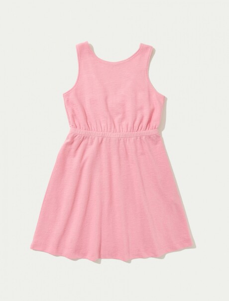 VESTIDO INFANTIL MANGA CORTA ROSADO