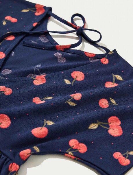 VESTIDO CORTO INFANTIL CON ESTAMPADO AZUL