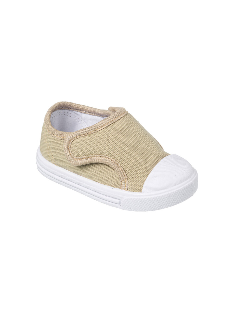 Tenis Con Un Velcro - Beige 