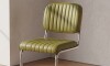 Silla de Comedor Metal Cromado y Tapizada Verde