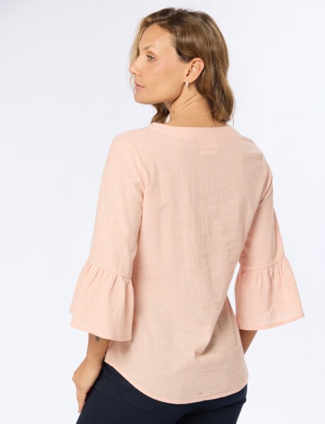 BLUSA DE LINO VOLADOS Coral
