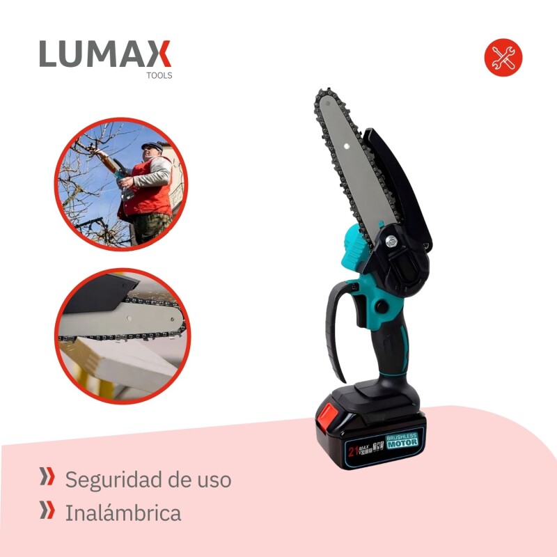 Motosierra Inalámbrica Lumax 2 Cadenas De 6'' + 2 Baterías Motosierra Inalámbrica Lumax 2 Cadenas De 6'' + 2 Baterías