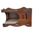Casa Gatos Cama Cucha Cueva Madera MDF Rascador Corrugado Variante Color Madera Oscuro