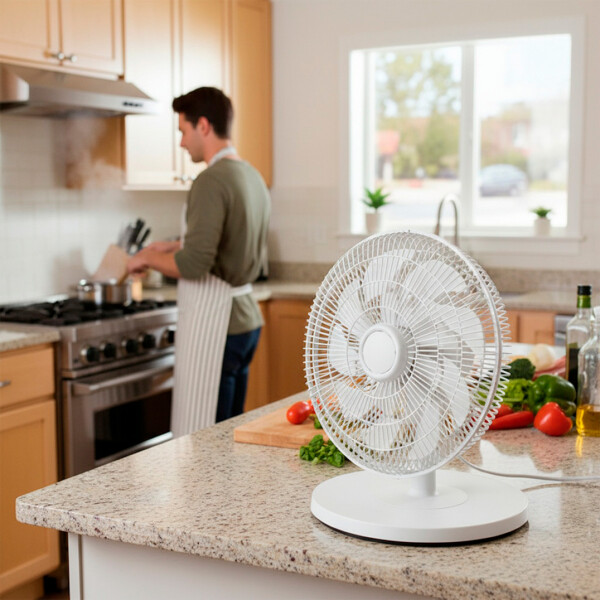 Ventilador 2 En 1 Pie Escritorio Goldtech 3 Velocidades 30W Color Blanco