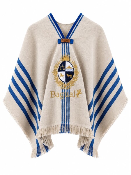 poncho niño patrio bordado Escudo Nacional Dorado